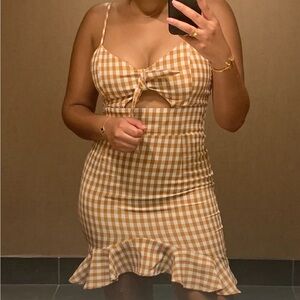 VICI Gingham Ruffle Dress